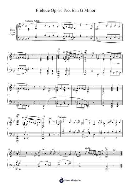 Prélude Op. 31 No. 6 in G Minor Sheet Music by Charles-Valentin Alkan-Arr.Taters Jonkyle