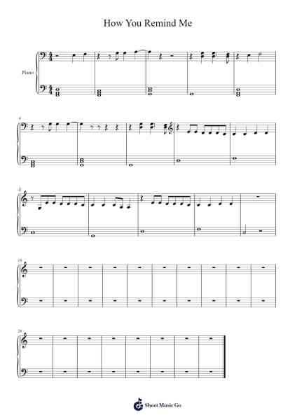 How You Remind Me Sheet Music by Nickelback-Arr.Blairharte Titess