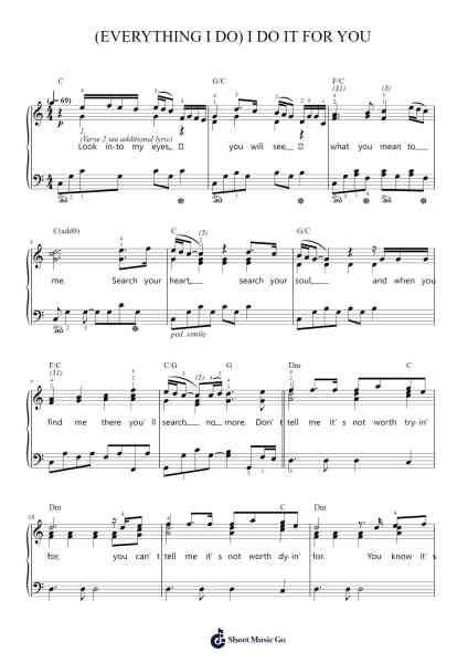 (Everything I Do) I Do It for You Sheet Music by Bryan Adams-Arr.Cookdunn