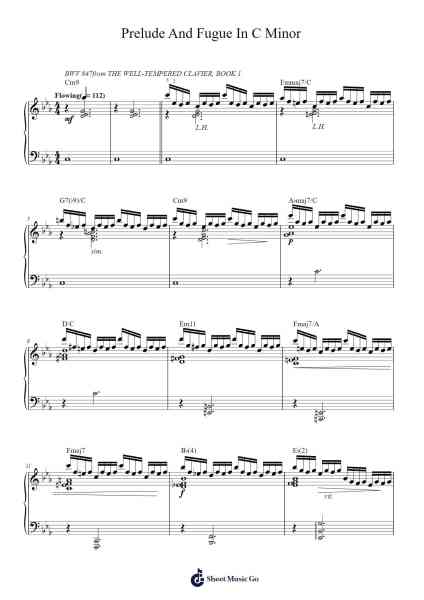 Prelude and Fugue in C Minor Sheet Music by Johann Sebastian Bach-Arr.Oisenpy