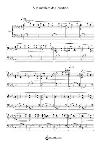 À la manière de Borodine Sheet Music by M. Ravel-Arr.Francesphrey Faholmes