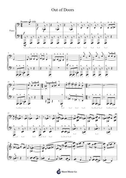 Out of Doors, Sz. 81: I. With Drums and Pipes Sheet Music by Béla Bartók-Arr.Virbell