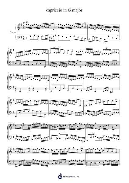 capriccio in G major Sheet Music by undefined-Arr.Franling Godrwood