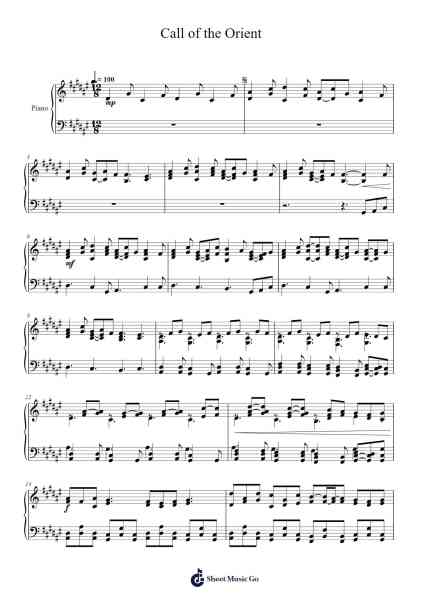 Call of the Orient (Crystal Falls) Sheet Music by Colyork-Arr.Shelmore Yetgrant