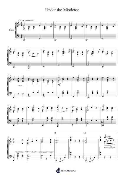 Under the Mistletoe (1912) Sheet Music by Louis F. Gottschalk-Arr.Branlaine