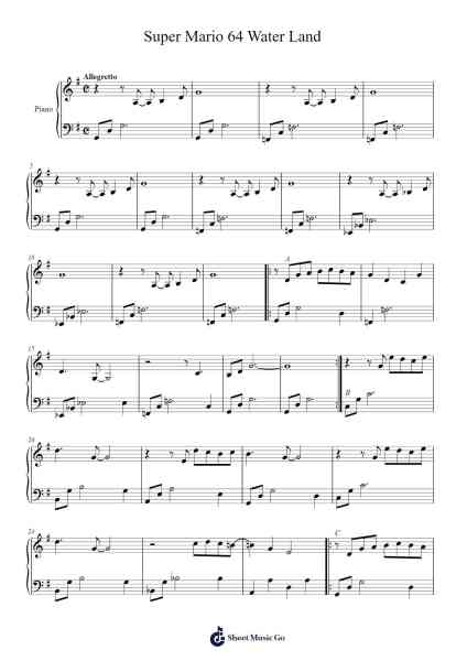 Super Mario 64 Water Land Sheet Music by undefined-Arr.Croftslon Maugnings