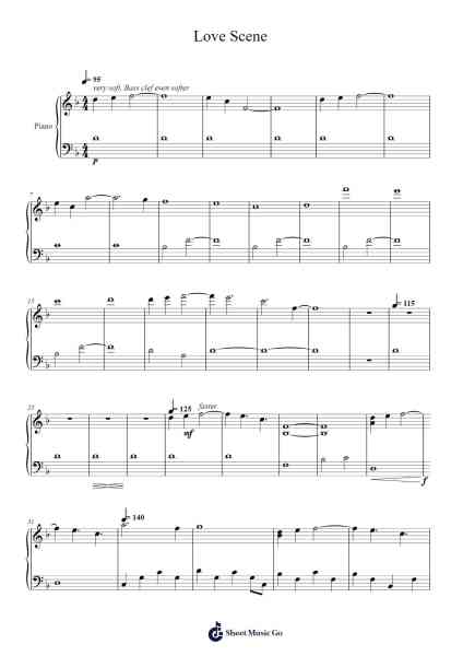 Love Scene Sheet Music by Brad Fiedel-Arr.Spenky Chloelith