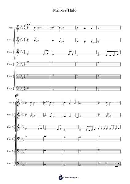 Mirrors/Halo Sheet Music by Justin Timberlake-Arr.Holmesney Cliffcol
