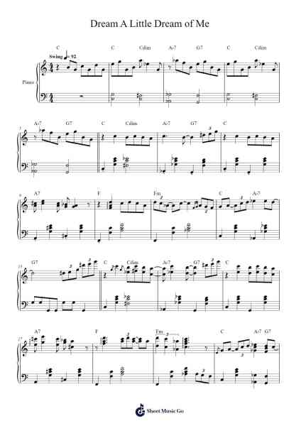 Dream A Little Dream of Me Sheet Music by undefined-Arr.Croftswilde Ruthtodd