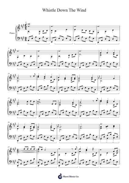 Whistle Down The Wind Sheet Music by Tom Waits-Arr.Glennthus
