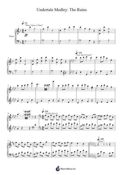 Undertale Medley: The Ruins Sheet Music by Toby Fox-Arr.Jorthodore Adegee