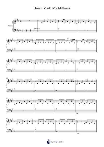 How I Made My Millions Sheet Music by Thom Yorke-Arr.Calthel Chafra