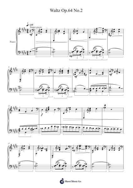 Waltz Op. 64 No. 2 in C-sharp Minor Sheet Music by Frédéric Chopin-Arr.Jonric