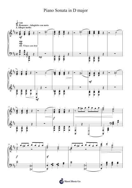 Piano Sonata in D major Sheet Music by Judlyn-Arr.Manssom Pulwylde