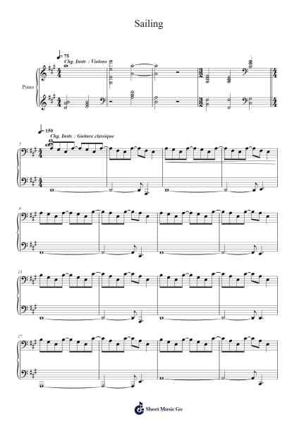 Sailing Sheet Music by Christopher Cross-Arr.Hornjudd