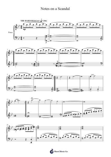 Notes on a Scandal Sheet Music by Philip Glass-Arr.Gailgale