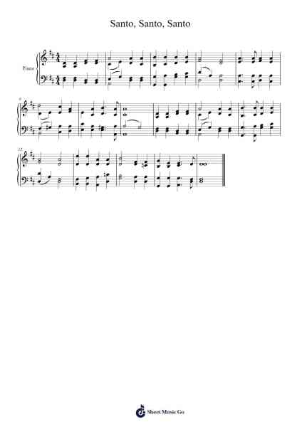 Santo, Santo, Santo Sheet Music by John B. Dykes-Arr.Bettiane Rexpoe