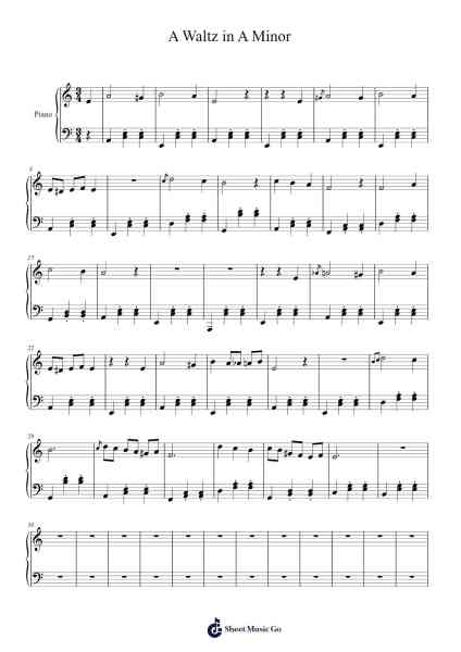 A Waltz in A Minor Sheet Music by James Peters-Gill-Arr.Rosworth