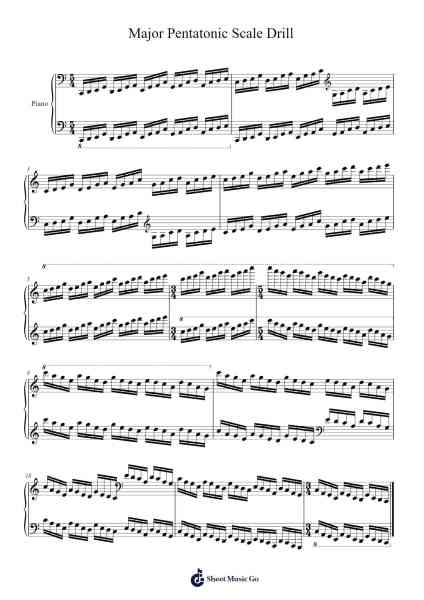 Major Pentatonic Scale Drill Sheet Music by Virlouis-Arr.Alickbush
