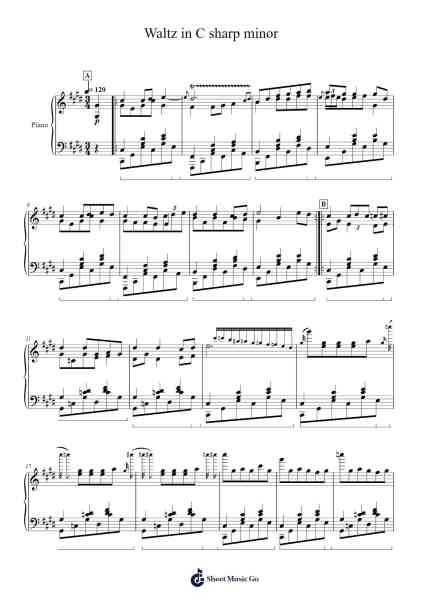 Waltz in C sharp minor Sheet Music by Cydtri Y-Arr.Montor