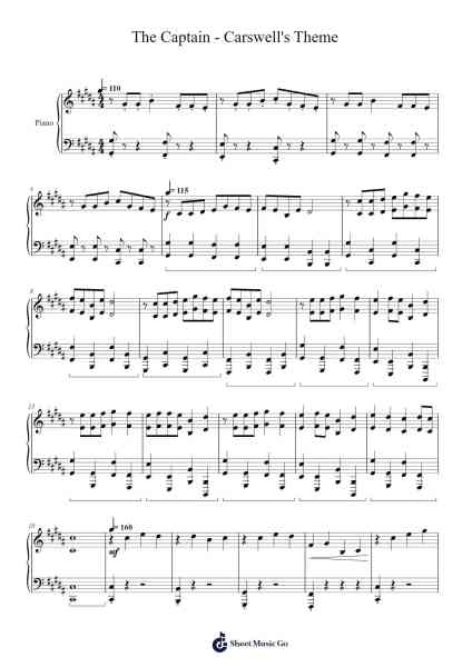 The Captain - Carswell's Theme 樂譜由 Emma Paavo - 編曲 Bautab