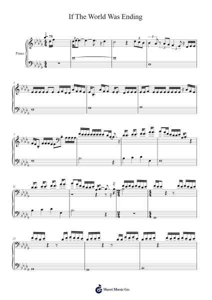 If The World Was Ending Sheet Music by JP Saxe-Arr.Bardthea Faylotte