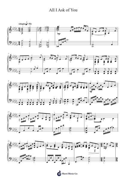 All I Ask of You Sheet Music by Andrew Lloyd Webber-Arr.Croftsgreg