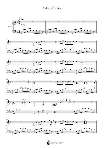 City of Stars Sheet Music by Justin Hurwitz-Arr.Mortion Woolftab