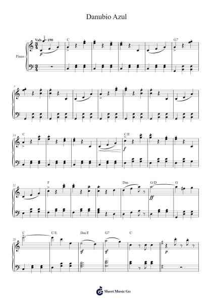 The Blue Danube, Op. 314 Sheet Music by Johann Strauss II-Arr.Thodorelass