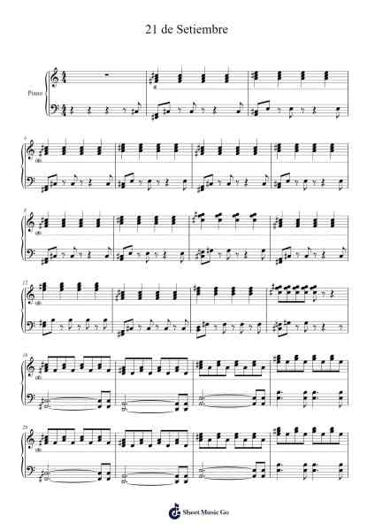 21 de Setiembre Sheet Music by El Cuarteto de Nos-Arr.Holtbelle