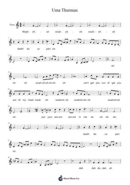 Uma Thurman Sheet Music by undefined-Arr.Solin