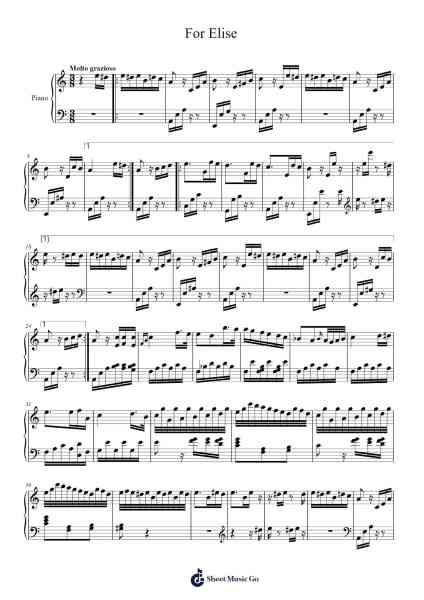 Für Elise, WoO 59 Sheet Music by Ludwig van Beethoven-Arr.Philley Mabna