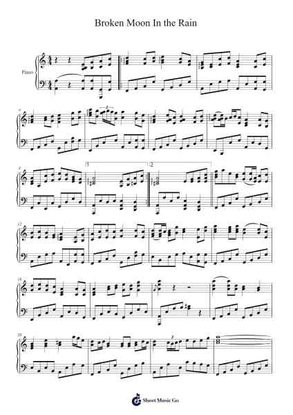 Broken Moon In the Rain Sheet Music by undefined-Arr.Colyork
