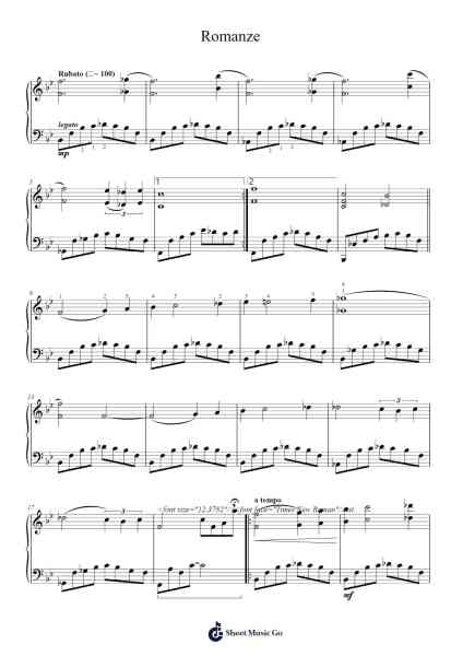 Romanze Sheet Music by Jeanple-Arr.Lanhy