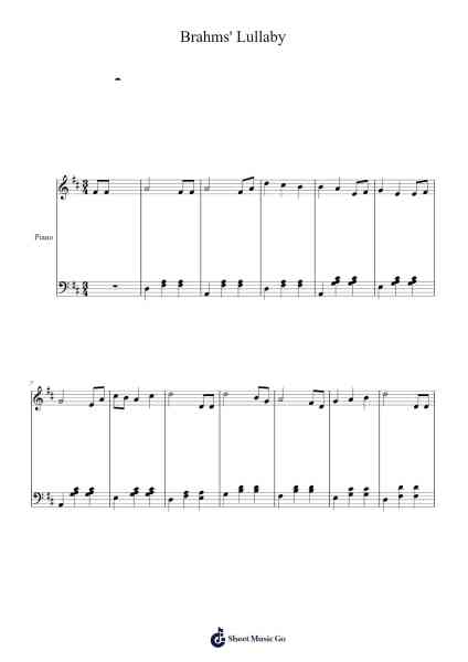 Wiegenlied: Guten Abend, gute Nacht, Op. 49, No. 4 Sheet Music by undefined-Arr.Herloyd