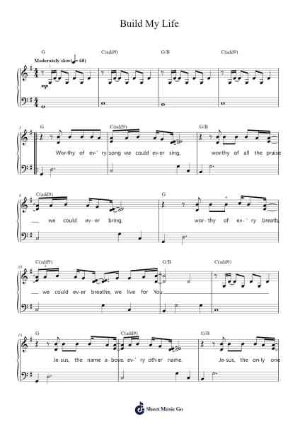 Build My Life Sheet Music by Housefires-Arr.Auslus Yeachard