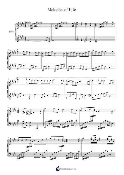 Melodies of Life Sheet Music by Turrine Newtance-Arr.Beerthune