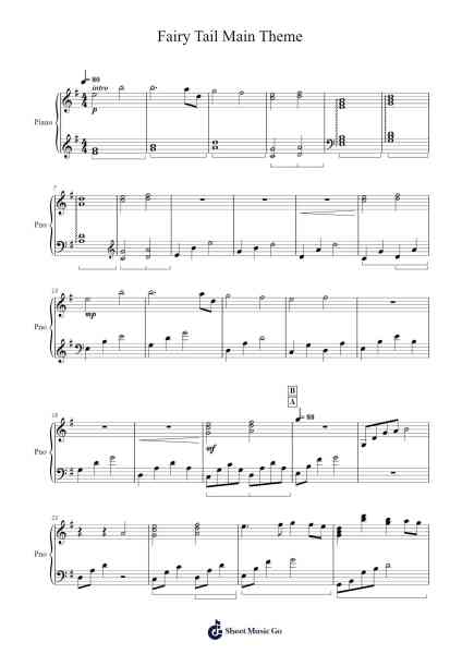 Fairy Tail Main Theme Sheet Music by undefined-Arr.Sailsharte Troypril
