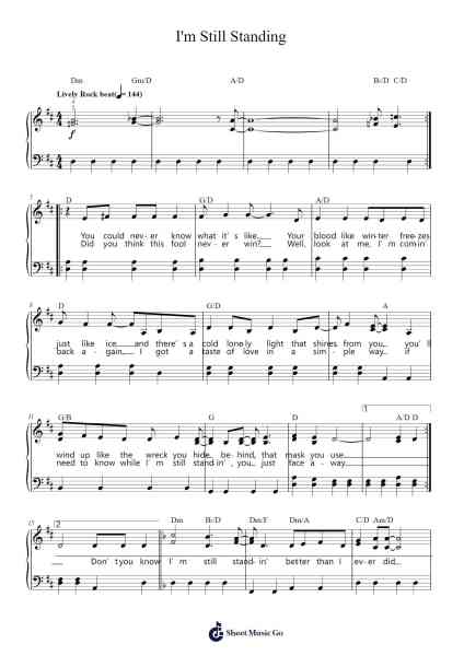 I'm Still Standing Notas de música por Elton John-Arr.Gekeith Fordkiel