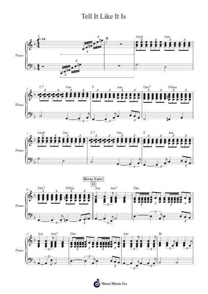 Tell It Like It Is Sheet Music by Aaron Neville-Arr.Duttdes Dawnpril