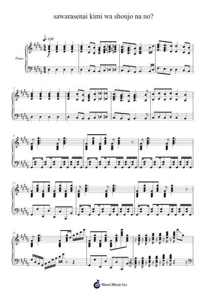 sawarasenai kimi wa shoujo na no? Sheet Music by Yarichin Bitch Club-Arr.Hosy