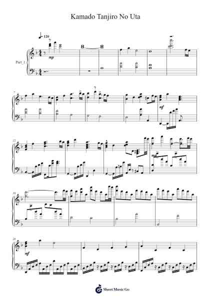 Kamado Tanjiro No Uta Sheet Music by Fonzi M-Arr.Graril