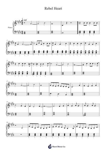 Rebel Heart Sheet Music by CFO$-Arr.Oisenwoolf