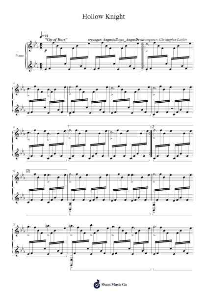 Hollow Knight Sheet Music by undefined-Arr.Copclife Hudvan