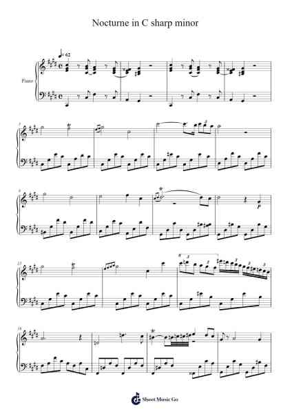 Nocturne in C-Sharp Minor, B. 49 Musica per pianoforte di Fryderyk Chopin - Arr.Losopp Webslin
