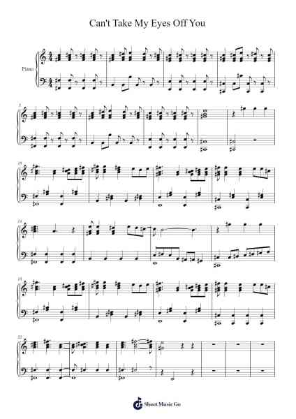 Can't Take My Eyes Off You Notas de música por kaankahramann-Arr.Heca
