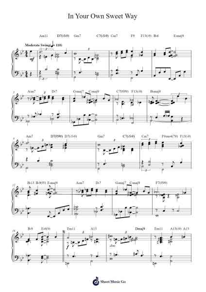 In Your Own Sweet Way Sheet Music by The Dave Brubeck Quartet-Arr.Blythia