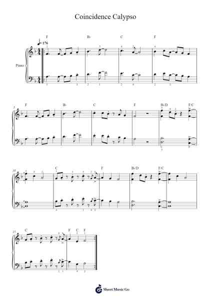Coincidence Calypso Sheet Music by Richards and Townsend-Arr.Wildech Mopold