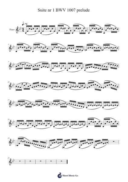 Suite No. 1 in G Major, BWV 1007: I. Prelude Sheet Music by Johann Sebastian Bach-Arr.Sadave