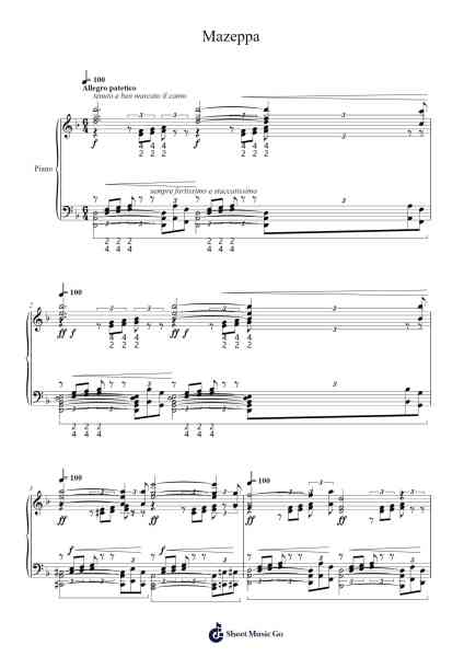 Grandes Études de Paganini, S. 141: No. 4 in E Major, "Mazeppa" Sheet Music by Franz Liszt-Arr.O'Cakeats Leofunk
